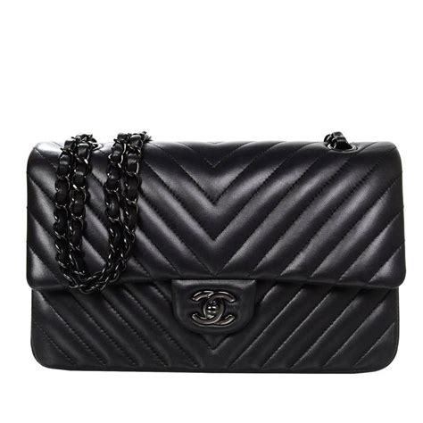 all black chevron chanel